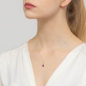 Zawieszka z Rubinem 1,00ct i brylantami złoto próby 585. Z-0308R